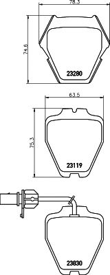 HELLA PAGID 8db355009031 -  Комплект тормозных колодок, дисковый тормоз